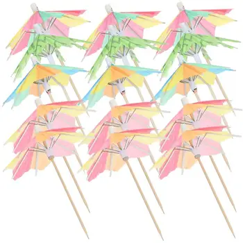 100pcs לשתות מטריות קוקטייל מבחר מטריות הוואי קוקטייל מטריות ליום הולדת מסיבת טרופיים