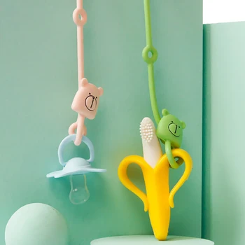 2Pcs הפעוט בטיחות צעצוע רצועות סיליקון רך בקיעת שיניים שרשרת מוצץ קליפים מתכוונן התינוק את הפטמה בעל העגלה אביזרים