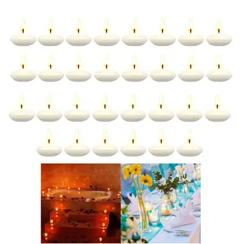 30Pcs רומנטי נטול ריח נרות צפים DIY סיבוב תפאורה למסיבות לארוחות ערב יום השנה חתונות האהבה אירועים