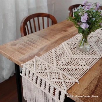 30x180CM לסרוג מקרמה שולחן רץ בוהו קישוט בסגנון נורדי בוהמי חתונה עיצוב הבית חוטים ארוגים בעבודת יד מתנה