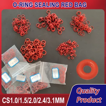 50-200Pcs סיליקון או טבעת איטום מכונת כביסה אדום VMQ O-טבעת צנרת אטמים שמן עמיד בטמפרטורה גבוהה Oring מבחר התיק