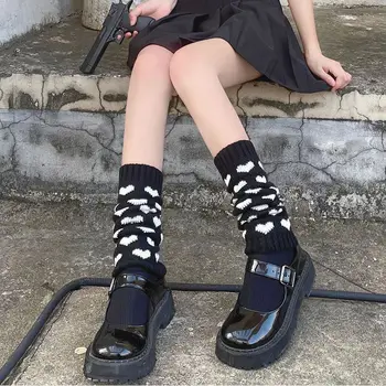 JK לוליטה בנות חמוד לב סרוגים הרגל מכסה נשים חם, רך חובבן גרביים JK טהור רצון בסגנון יפן סטודנט בבית הספר מחממי רגליים
