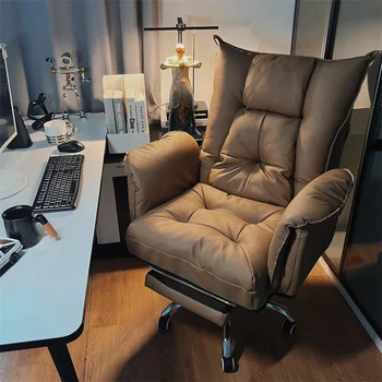 Lazyboy שחור כיסא משרדי כורסת טרקלין המעצב המבטא המתגלגל כיסא משרדי יוקרה Silla Ergonomica ריהוט חדר שינה HDH