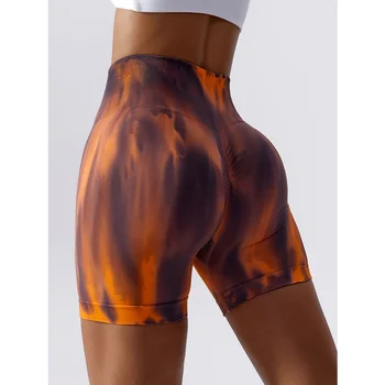 Oshoplive 2023 הקיץ, נשי אופנה צבועה גבוהה המותניים ספורט מכנסיים קצרים יוגה כושר חיצוני רץ חזק מכנסיים קצרים לנשים