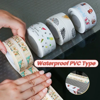 PVC עצמית דבק עמיד למים עמיד למים קירות מדבקה אמבטיה מטבח קולק חדר מקלחת כיור אמבטיה קיר איטום קלטת הרצועה