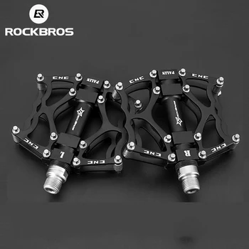 Rockbros הסיטוניים MTB אופני פדלים סגסוגת אלומיניום אנטי להחליק דוושות CNC Peilin חלולה מגולפת עיצוב דוושות אביזרים JT201012L