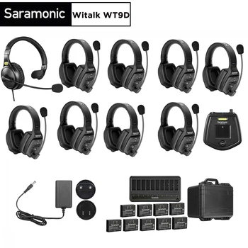 Saramonic Witalk WT9D דופלקס מלא אלחוטית אינטרקום דיבורית מערכת תקשורת בין אנשי הצוות אוזניות מיקרופון עבור הסרט הבמה ספורט