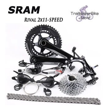 SRAM יריבה 2x11-מהירות שטוח כידון כביש אופניים אופני groupset 52-36T Crankset רים מחוגה בלם מכני Derailleur קיט