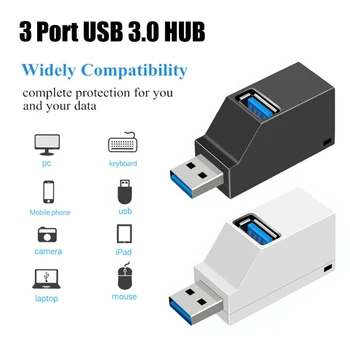 USB 3.0 Hub 3 יציאות נייד במהירות העברת נתונים USB מפצל למחשב נייד תחנת עגינה ל-Hub 2.0 מתאם PC אביזרים
