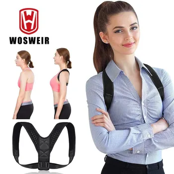 WOSWEIR יציבה תיקונים מתכווננת לגב הכתף מגן חגורת תמיכה גברים, נשים, מכון כושר בחזרה טיפול משמר הרצועה.