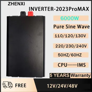 ZHENXI 6000W 4000W 12/24/48V ל 220V/230V/240V גל סינוס טהור Solar Inverter DC ספק כוח AC מהפך סוללה