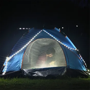 אוהל אור LED רצועה עמיד למים חיצוני קמפינג לבן חם מנורה נייד אטום גמיש ניאון רצועות סרט פנס אורות