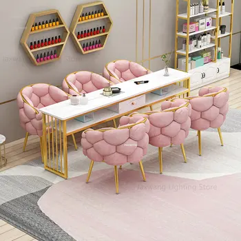 אופנה יפנית מסמר שולחנות וכיסאות סט סלון יופי מקצועי מניקור שולחן סלון מודרני רהיטים כפול מסמר השולחן