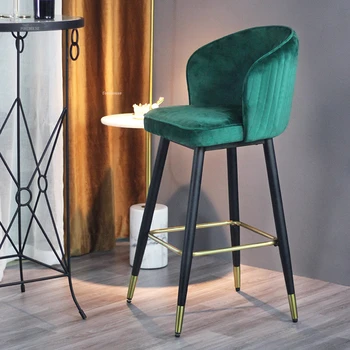 אור יוקרה מסחרי בר-כסאות מטבח ביתי, גבוה כיסאות מודרניים פשוטים דלפק קבלה כסא בר נורדי חזרה כיסא בר רהיטים