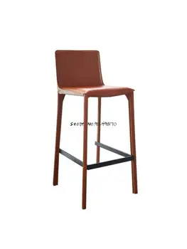 איטלקי אור יוקרה כסאות בר מודרני מינימליסטי בר כסאות משענת גב אוכף עור כסאות אוכל תעשייתי גבוה שרפרפים
