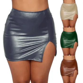 אלגנטי חצאיות לנשים מועדוני מוצק צבע עור ידידותי תיק הישבן חצאית קצרה למסיבה חצאית 2023 חליפת קיץ להגדיר נשים Faldas