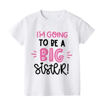 אני הולכת להיות אחות גדולה, חולצה התינוק הודעה אחות גדולה אחות בגדים לכל היותר פעוט קשת החולצה ילדה ילדים בגדים