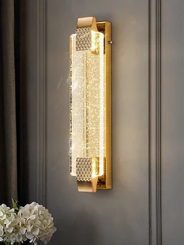 בועה קריסטל, מנורות קיר הסלון לאולם המבואה לופט מלון מקורה הביתה פאר מודרני עיצוב מודרני זהב LED מנורות קיר תאורה