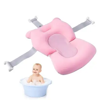 בייבי אמבט כרית אמבטיה מתכוונן מתקפל האמבטיה שטיח כרית התינוק אמבטיה אביזרי אמבטיה יסודות עם אבזמים ו-3