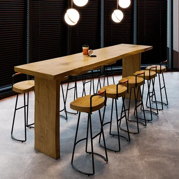 ביסטרו לשתות שולחן בר עץ מודרני מסיבת ברמן אמנות עיצוב דלפק שולחן מועדון לילה גבוה Muebles De Cocina ריהוט הבית