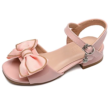 בנות סנדלי 2023 הילדים החדשים אופנה רך התחתונה הנסיכה נעליים ילדה תינוק תינוק נעליים מתוק עניבת פרפר ילדים סנדלים