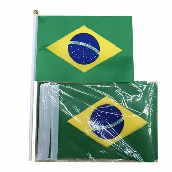 ברזיל Br ברזיל בדגל הלאומי 10pcs 14*21 אוהדי כדורגל היד דגלים חיצוני מקורה באנר עיצוב הבית מזכרת מתנה