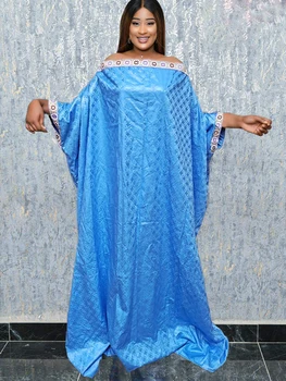 החלוק Bazin הלבוש המסורתי שמלת מסיבת חתונה שמלות שמלות ערב נשים, יום הולדת שמלה לנשים