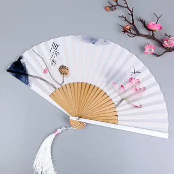 הסינית העתיקה מתקפל מאוורר נייד Cheongsam Hanfu מעולה כף יד הריקוד ביצועים Ventilador תרבות מתנת מלאכה