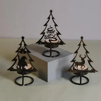 חג המולד פמוט דקורטיבי פמוט מדהים עץ חג המולד פמוטים אלגנטיים ברזל אומנות קישוטי שולחן העבודה