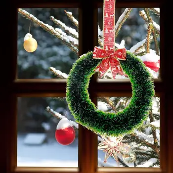 חג זר חגיגי חג תפאורה זר חג המולד קישוטים לעץ זר עם מודפסים הקשת על דלת בית זר קישוט