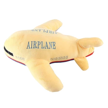 חדש 40Cm סימולציה מטוס צעצוע קטיפה ילדים ישנים כרית רכה מטוס ממולאים כרית בובה צהובה