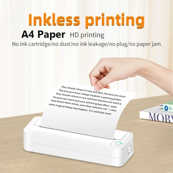 חדש נייר A4 במדפסת טרמית מדפסת אלחוטית PDF אינטרנט חוזה התמונה מדפסות נייר תרמי לא צריך דיו או טונר