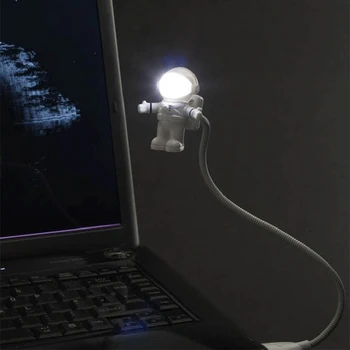 חלל USB אור נייד מנורת שולחן על מחשב PC מנורת שולחן אור אסטרונאוט USB לילה אור גמיש מנורת הקריאה יצירתי