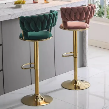 יוקרה זהב מונה מודרני כסא בר מעצב כס הסלון מבטא כיסאות איפור נורדי Cadeira דה מניקור בר רהיטים