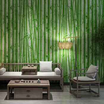 ירוק במבוק יער טפט ללמוד הסלון טבע נוף קיר נייר ' ונגל המלון למסעדה השינה ציור עצים