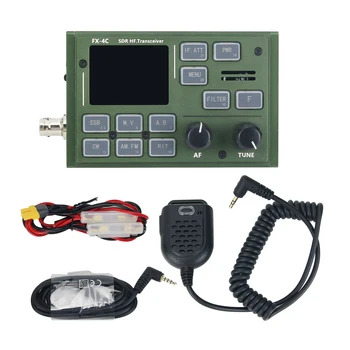 ירוק/שחור FX-4C SDR HF המשדר 10W 465KHz-50MHz לקנות רדיו מובנה עם כרטיס קול & לסחוב את התיבה