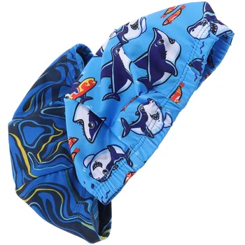 כובעי שחיה לילדים ספנדקס אלסטי בגד הים לשחות כובע קריקטורה כריש דפוס המכונית עבור פעוטות בנים ילדה שחייה