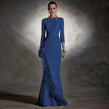 כחול כהה האמא של הכלה שמלות לנשף מעצב Bateau קצר שמלת נשף בתוספת גודל סאטן רשמית נשף שמלות מסיבת Vestidos