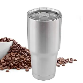 מבודד ספל התרמוס הריק של הכוס קפה מבודד כוס עם קש מכסה 30oz נירוסטה תרמוס קפה כוסות ספל הקפה
