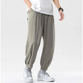 מכנסי דגמח אנשים עם אלסטי המותניים פיג ' מה רחבה Sarouel גברים בגדי ספורט, מכנסיים, בגדים רצים מכנסיים