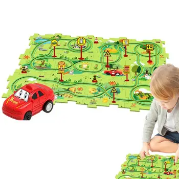 מסלולי מרוץ לילדים כיף מכונית מירוץ לאתר DIY הרכבת צעצוע רכב חשמלי מכונית מירוץ למסלול חשיבה ביקורתית צעצועים חינוכיים