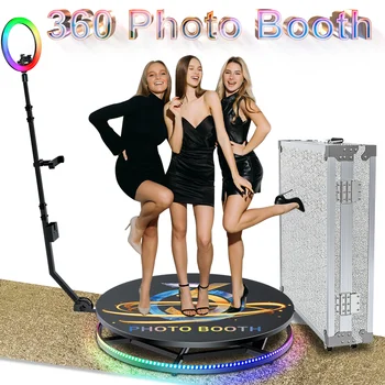 מעלות אוטומטית 360 תא צילום וידאו בות פלטפורמה מסתובבת מכונת תא צילום 360 60 90 סנטימטרי טווה עבור אירוע חתונה