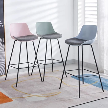 מתכת יהירות בר כסאות מבטא דלפק המטבח, חדר האוכל בר כסאות מודרניים נורדי חיצונית Cadeira Minimalista רהיטים YN50BC