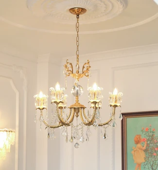 נברשת קריסטל השינה מסעדה בסגנון אירופאי יצירתי אור יוקרה כל נחושת הסלון ללמוד homestay
