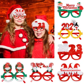 נואל חג המולד קישוט הביתה מסגרת משקפיים סנטה Gnome עץ משקפיים למבוגרים ילדים 2024 שנה חדשה מתנות חג מולד שמח 2023 חג המולד תפאורה