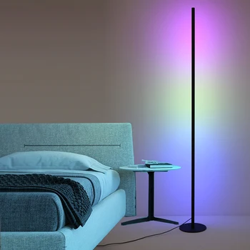 נורדי LED מודרנית קישוט RGB מנורת רצפה שליטה מרחוק השינה אווירה המנורה בסלון צבעוני אור עומד תאורה