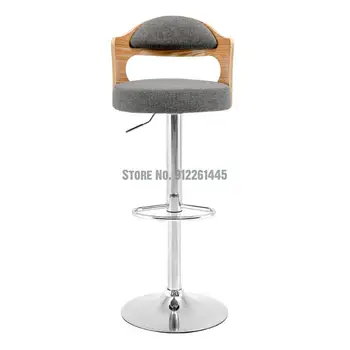 נורדי בר כיסא מודרני פשוט להרים גבוה צואה קופה דלפק קבלה מעץ מלא בחזרה בכיסא אור יוקרה הביתה בר הכיסא