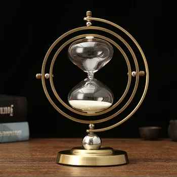 נורדי יצירתי רטרו מתנה שעון חול, טיימר מתכת קישוט מודרני בסלון קישוט הבית מלאכת יד
