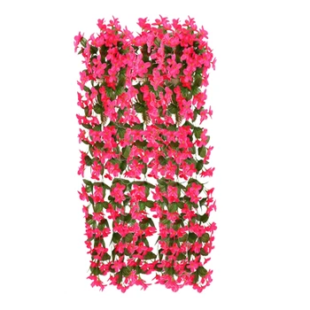 סגול פרחים מלאכותיים המפלגה קישוט סימולציה יום האהבה החתונה תלייה על קיר סל פרח הסחלב מזויף פרח