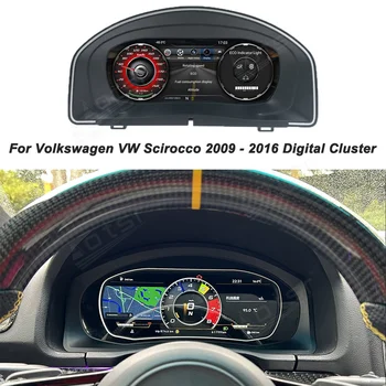 עבור פולקסווגן פולקסווגן Scirocco 2009 - 2016 אנדרואיד המכונית דיגיטלית אשכול LCD לוח המחוונים של כלי נגינה וירטואלי הטייס לוח מד המהירות.